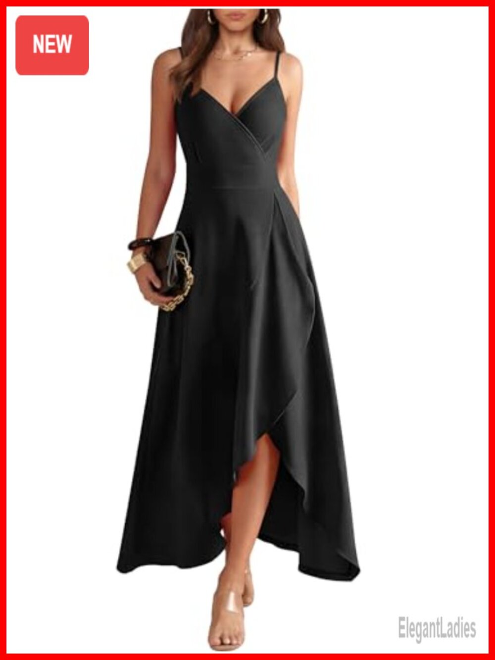 Sleeveless V-Neck Wrap Maxi Dress with Split Ruffle